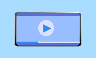 Video oynatıcıile cep telefonu. 3d render