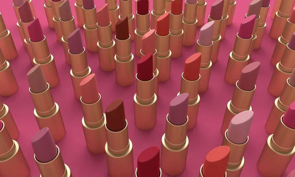 Beautiful background with lipstick. 3d rendering — Stock Photo, Image