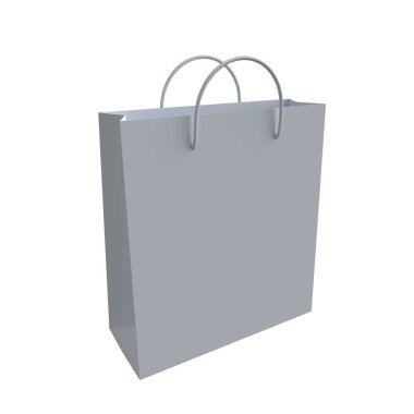 Boş alışveriş çantasıyla ilgili bir maket. 3d render