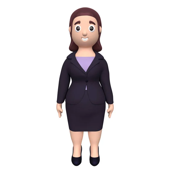 Mujer de negocios sobre fondo blanco. renderizado 3d — Foto de Stock