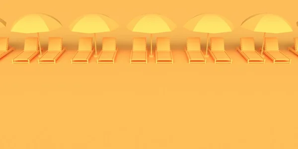 橙色背景的沙滩椅。3d 渲染 — 图库照片