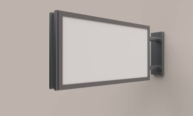 Boş tabelayla dalga geç. 3d render