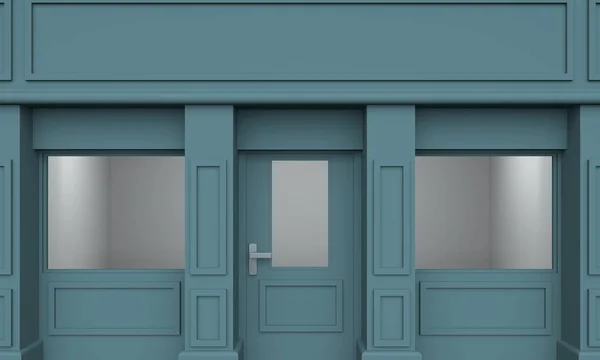 Пустой классический синий магазин. 3d-рендеринг — стоковое фото