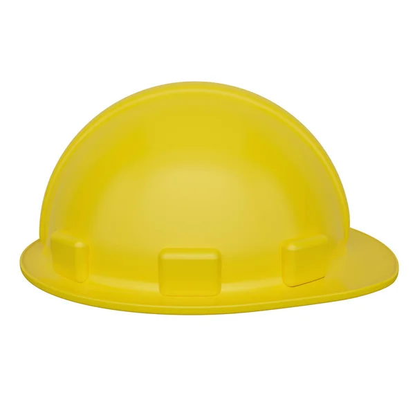 Casco di sicurezza giallo. Vista laterale. rendering 3d — Foto Stock