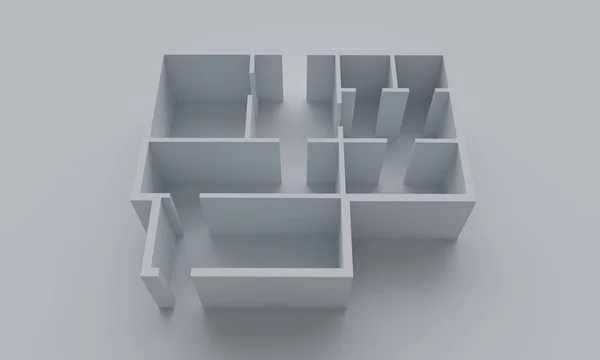 План будинку. 3D візуалізація — стокове фото