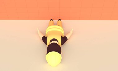 Olaydan sonra yerde çalışan. 3B işleme