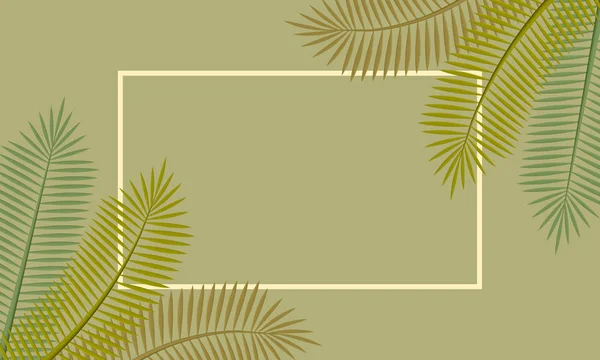 Marco vintage con hojas de palma. renderizado 3d — Foto de Stock