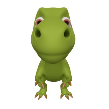Dinozor. Ön görüş. 3d render