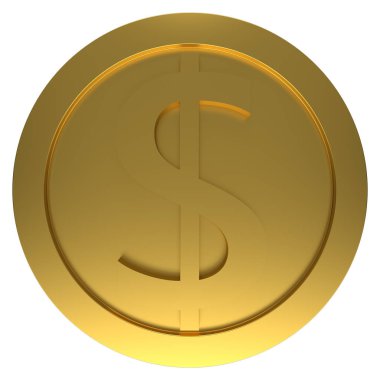 Altın sikke. 3d render