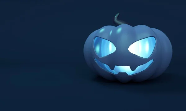 青いハロウィーンのカボチャランタン3D レンダリング — ストック写真