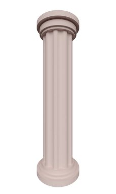 Eski sütun beyaz arka plan üzerinde izole. 3d render