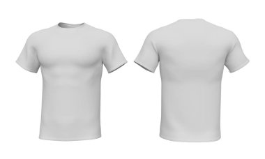 Mockup erkek t-shirt beyaz arka plan üzerinde izole. 3d render