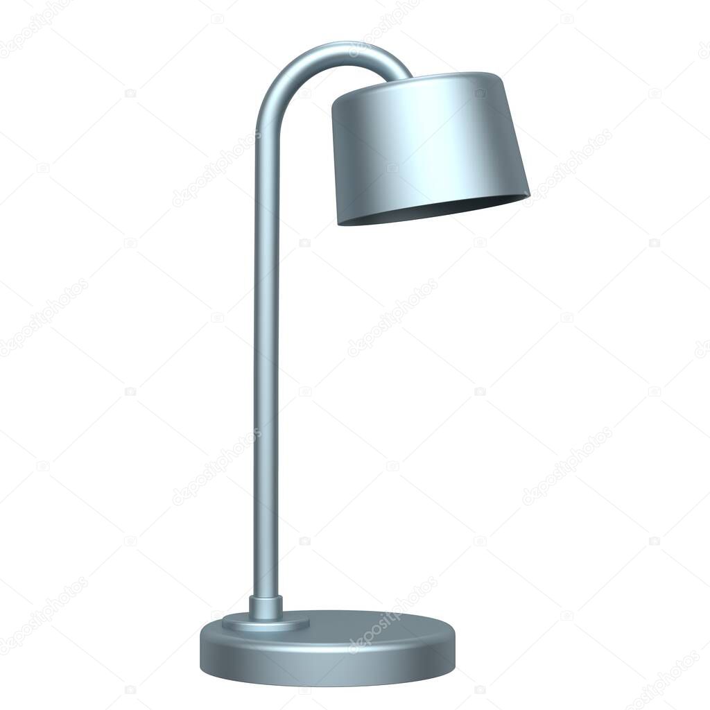 modern silver table lamp on a white background. 3d rendering