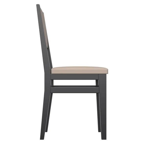 Черно-коричневый классический стул на белом фоне. 3d-рендеринг — стоковое фото