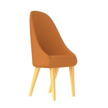 Beyaz arka planda modern yumuşak bir sandalye. 3d oluşturma