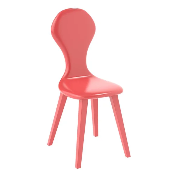 Сучасний червоний пластиковий стілець. 3D візуалізація — стокове фото