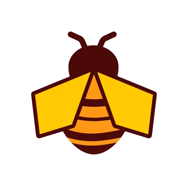 Aranyos kis méh. Lapos kialakítás kártyához vagy pólóhoz. Vektorillusztráció — Stock Vector
