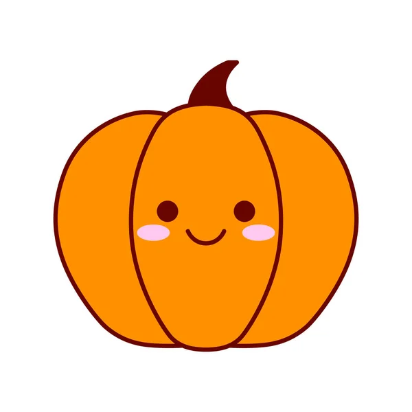 Cute orange pumpkin. Flat design for poster or t-shirt. Vector illustration — Stock Vector