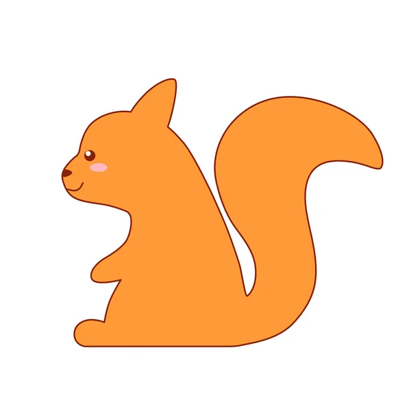 Niedliches Eichhörnchen. Flaches Design für Poster oder T-Shirt. Vektorillustration — Stockvektor