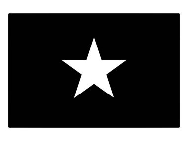 Vietnam Bayrağı Siyah ve Beyaz. Country National Amblem Banner. Tek Renkli Gri Ölçekli EPS Vektör Dosyası.