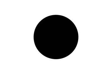 Japon Bayrağı Siyah ve Beyaz. Country National Amblem Banner. Tek Renkli Gri Ölçekli EPS Vektör Dosyası.