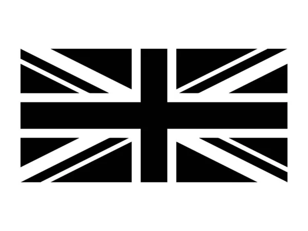 영국의 Union Jack 깃발을 국가적 엠블렘 모노크롬 그레이 스케일 Eps — 스톡 벡터