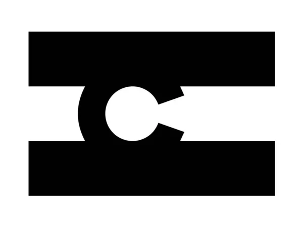 Прапор Штату Колорадо Сполучені Штати Америки Чорно Білий Eps Vector — стоковий вектор