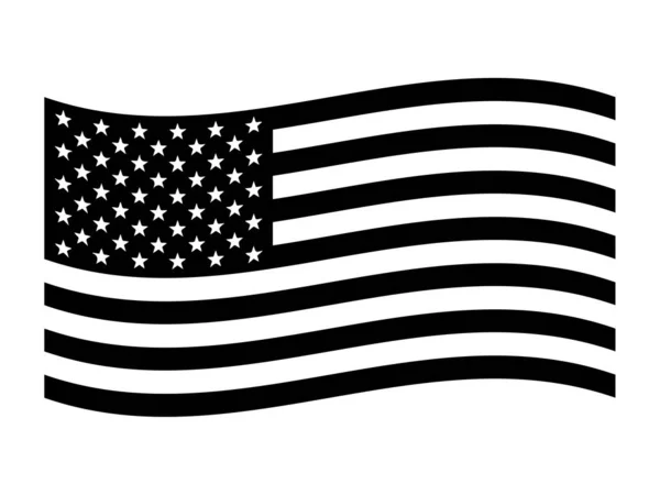 Amerikan bayrağı, The Stars and Stripes Red, White, and Blue Old Glory the Star Spangled Banner (ABD) bayrağı. Siyah ve beyaz EPS Vektörü