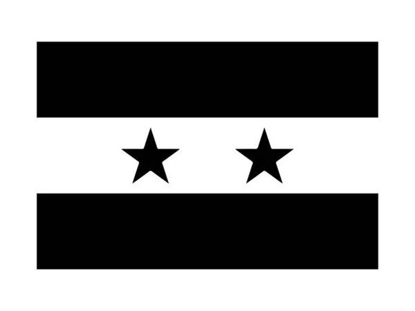 Síria Bandeira Síria Preto Branco Banner Emblema Nacional País Monocromático — Vetor de Stock