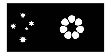 Kuzey Toprakları Avustralya bayrağı. Siyah ve Beyaz EPS Vektör Dosyası.