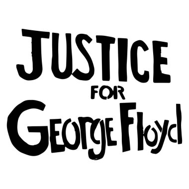 George Floyd Metni için adalet. Floyd için İllüzyon İşareti Tasviri Adaleti. Siyah ve Beyaz EPS Vektör Dosyası.