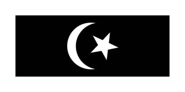 Flag Terengganu State Malaysia Чорно Білий Eps Vector File — стоковий вектор