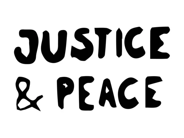 Justice Paix Texte Pictogramme Illustration Représentant Paix Justice Blm Black — Image vectorielle