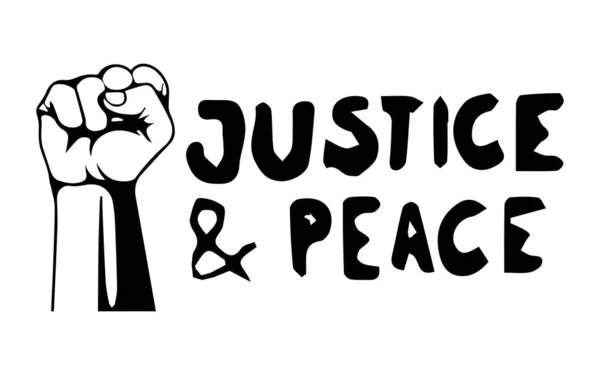 Justicia Paz Con Puño Ilustración Del Pictograma Que Representa Paz — Vector de stock