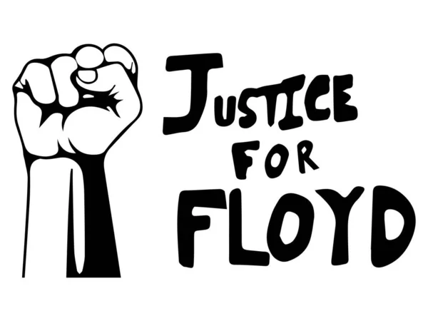 Justiça Para Floyd Com Punho Ilustração Pictograma Representando Justiça Para —  Vetores de Stock