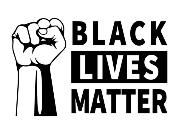 Black Lives Matter Černobílá Ilustrace Znázorňující Černé Životy Ikonou Pěsti — Stockový vektor