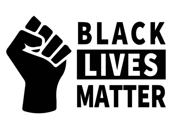 Black Lives Matter Černobílá Ilustrace Znázorňující Černé Životy Ikonou Pěsti — Stockový vektor