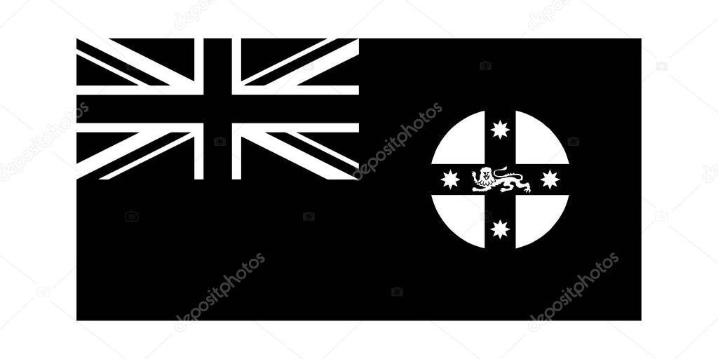New South Wales NSW State Flag Australia. Black and white EPS Vector File.