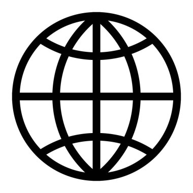 Dünya Kablo Çerçeve Yuvarlak Yuvarlak. Yuvarlak Küre, Beyaz Arkaplan 'da izole edilmiş Siyah Resimler. EPS Vektörü 