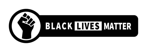 ブラックライフ物質ファーストタグ Blm抗議運動革命拳シンボル 白を基調とした黒のイラスト Epsベクトル — ストックベクタ