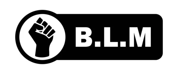 Blm Кулак Мітка Символ Протестного Руху Чорне Життя Чорна Ілюстрація — стоковий вектор