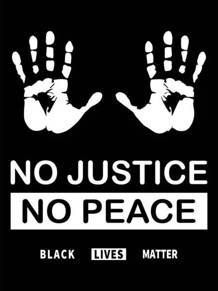 Black Lives Matter Ilustração Blm Preto Branco Retratando Justice Peace — Vetor de Stock