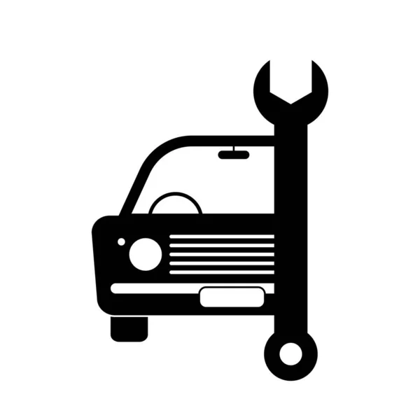 Gamla Vintage Junk Car Vehicle Automobile Reparation Underhåll Reparation Skiftnyckel — Stock vektor