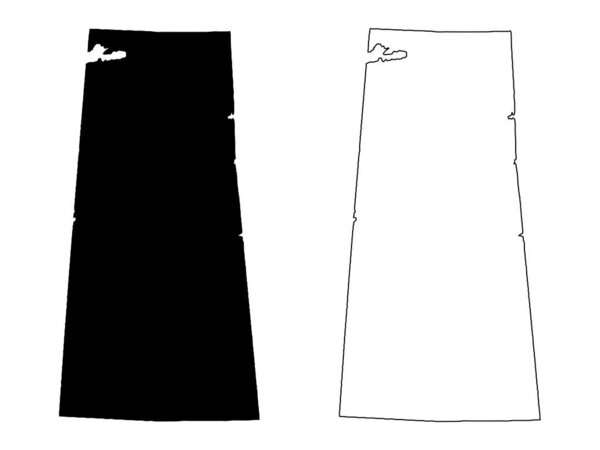 Saskatchewan Province and Territory of Canada Map. Black Illustration and Outline. Isolated on a White Background. EPS Vector 