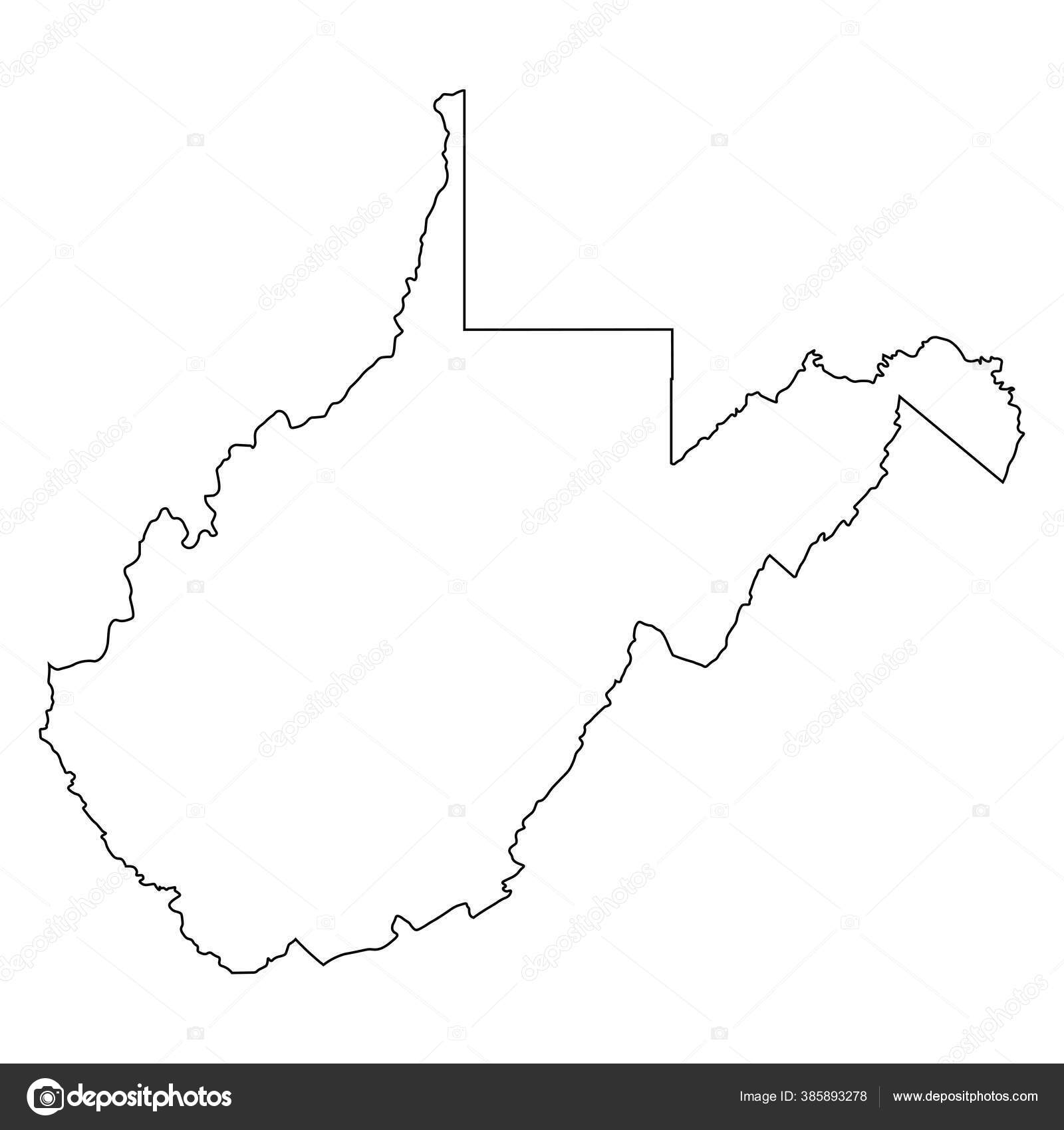 West Virginia State Border Usa Map Outline Stock Vector by ©xileodesigns 385893278 for Free Printable Map Of West Virginia