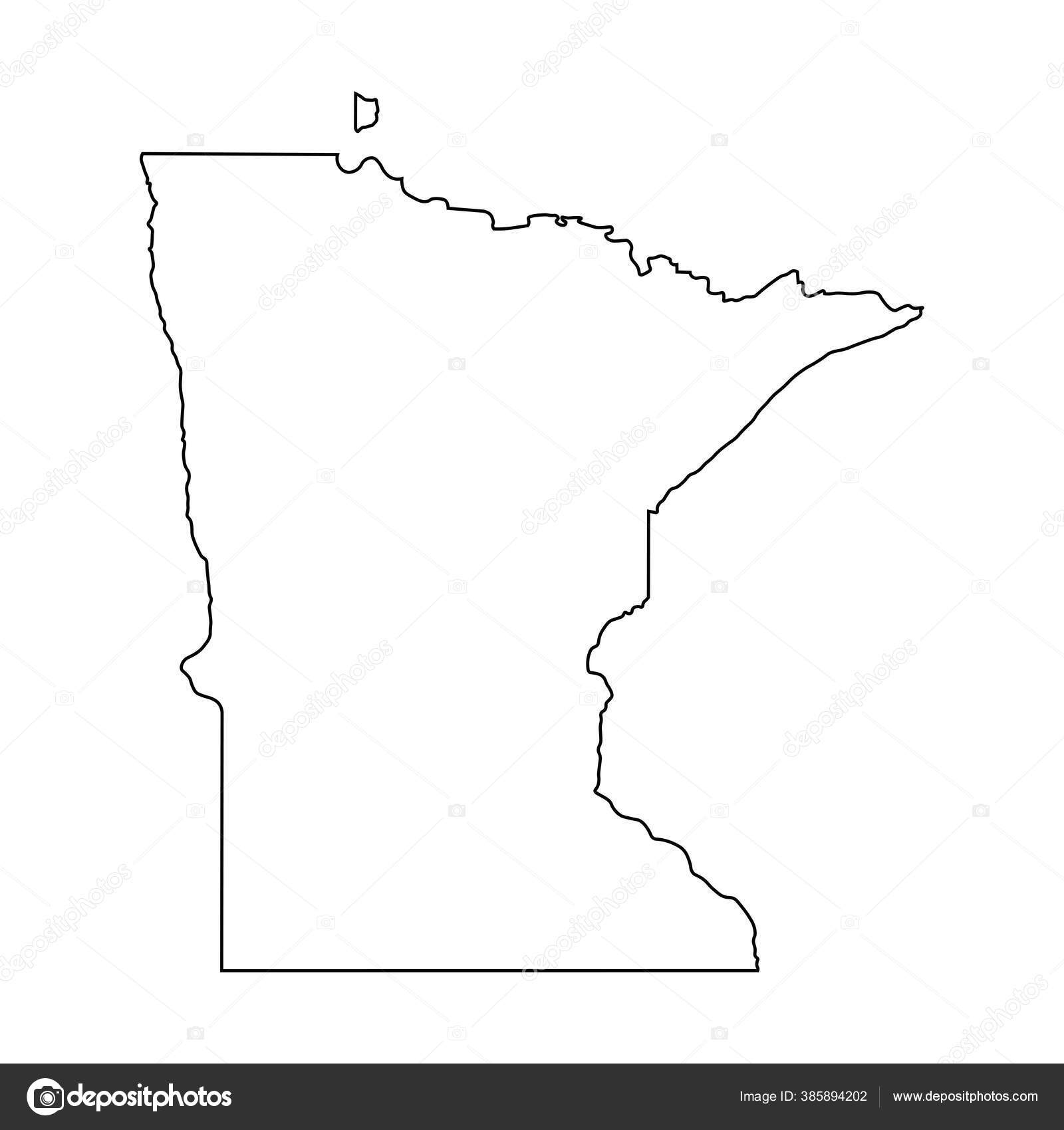 Minnesota State Border Usa Map Outline Stock Vector by ©xileodesigns