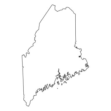 Maine ME Eyalet Sınırı ABD Harita Özeti