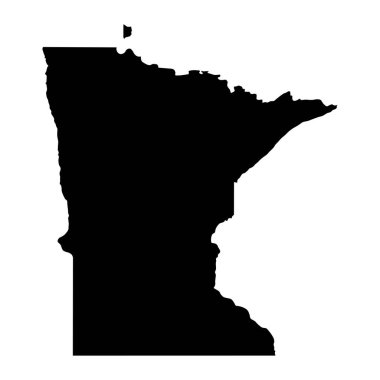 Minnesota MN Eyalet Sınırı ABD Katı Haritası