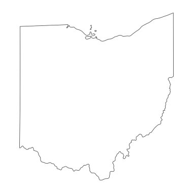 Ohio OH Eyalet Sınırı ABD Harita Özeti