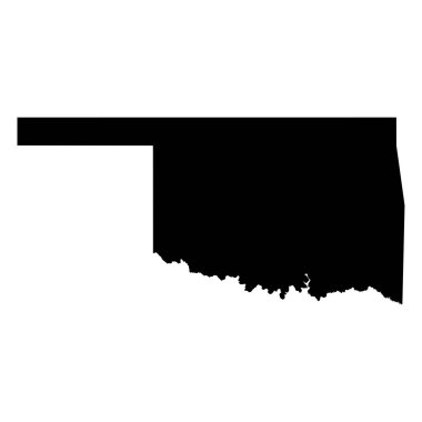 Oklahoma Tamam Eyalet Sınırı ABD Katı Haritası